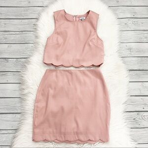 Tobi pink two piece set skirt and crop top